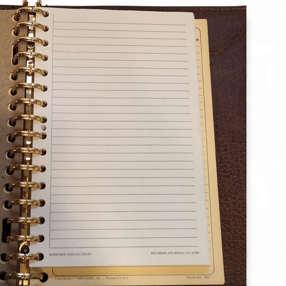 Vintage Emerson Leather Hazel Planner Binder with Blank Pages, 1985 Brown - Picture 7 of 12